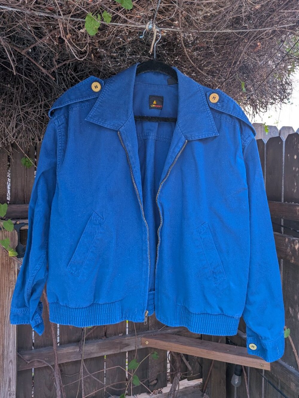 Vintage Blue Bomber Jacket LizSport Sz L